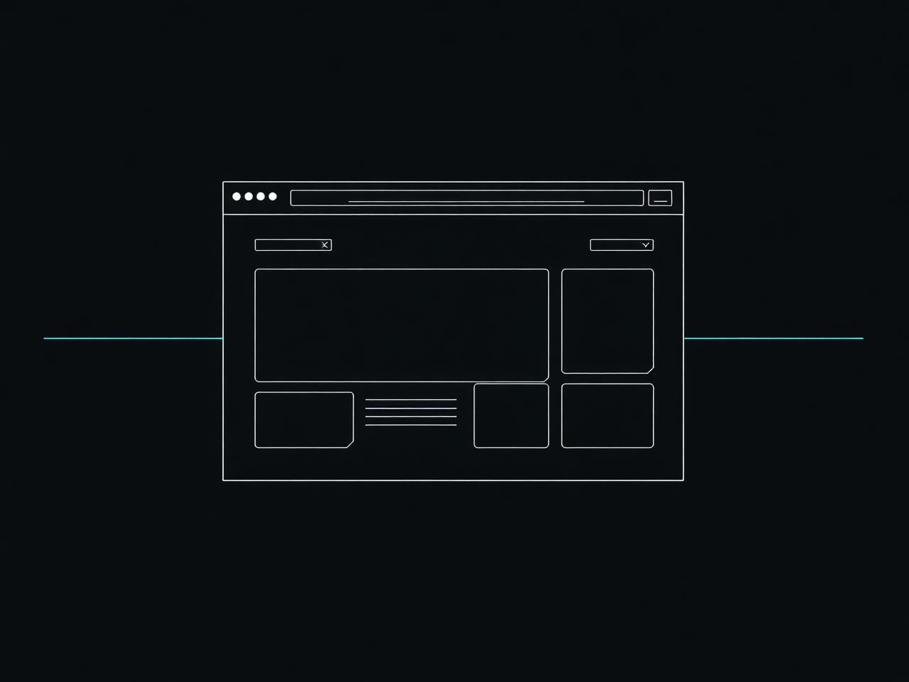Abstract wireframe of a website redesign layout